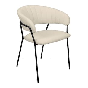 Cadeira Estofada Mara 78x57x53,5 Cm Bouclé Off White