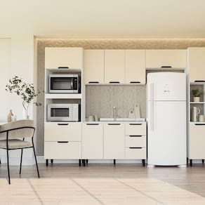 Paneleiro 2 Portas 2 Nichos 224,5cm X 40cm X 52cm Branco/Creme
