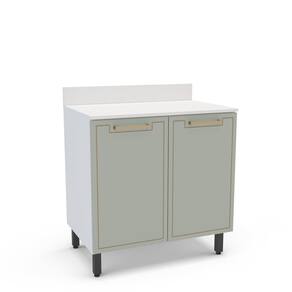 Balcão de Cozinha 2 Portas 80cm X 92,5cm X 52cm Branco/Verde