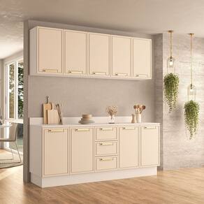 Balcão de Cozinha 2 Portas 80cm X 92,5cm X 52cm Branco/Creme