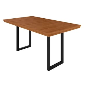 Mesa Madeira Maçiça Ripado 200x90cm Itália Preto / Marrom