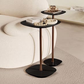 Conjunto Mesa Lateral Florença Alta e Baixa - Lf 049 Preto/Café