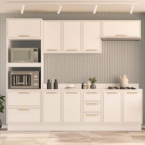 Balcão 2 Portas 3 Gavetas 120cm X 92,5cm X 52cm Branco/Azul