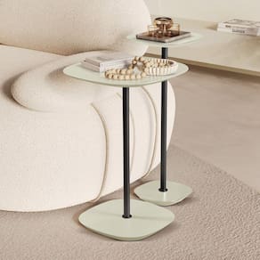Conjunto Mesa Lateral Florença Alta e Baixa - Lf 049 Off White/Preto