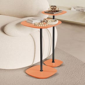 Conjunto Mesa Lateral Florença Alta e Baixa - Lf 049 Coral/Preto