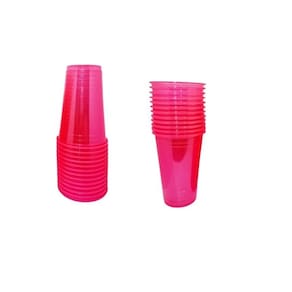 Copo Rosa Neon Balada Festa 300Ml Com 50 Unidades