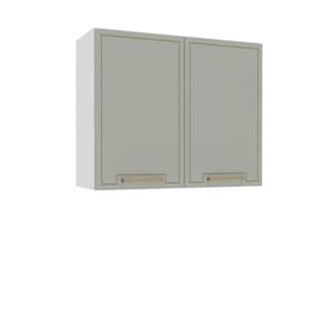 Armário Aéreo 2 Portas 80cm X 66cm X 30,5 Branco/Verde