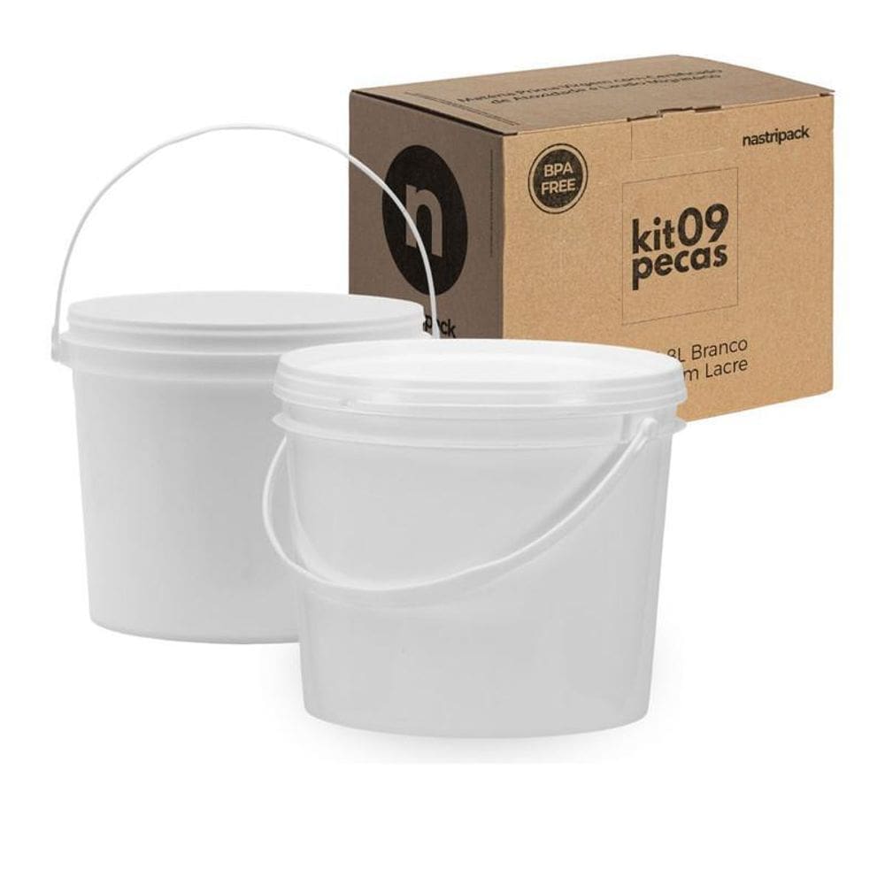 Balde 1.8 Litros Branco Para Pintar 9 Pçs