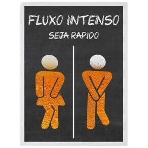 Quadro Banheiro Unissex Bar Fluxo Intenso 45X34Cm