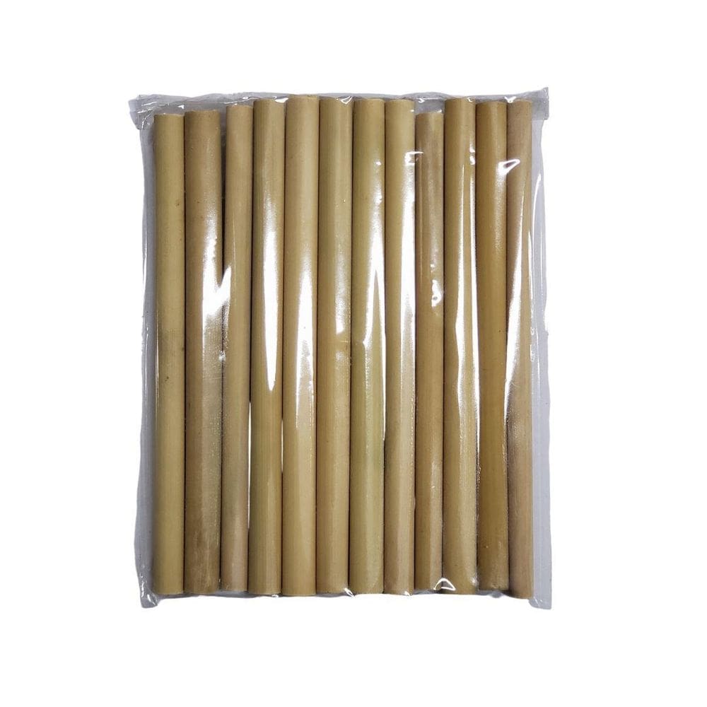 Canudo De Bambu Pacote 12Un - 15Cm