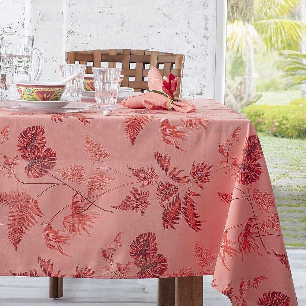 Toalha De Mesa 8 Lugares Naturalle Panama 1,80X2,80M Coral