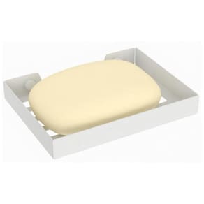 Porta Sabonete Saboneteira Inox Parede Banheiro Branco Max