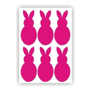 Kit 6 Adesivos Coelho Coelhinhos Pascoa Rosa