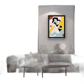 Quadro Figurativo Série Mulher Verão 2 24X18Cm - Com Vidro