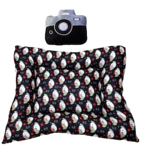 Kit Almofadão E Pelúcia Para Cães E Gatos - Preto