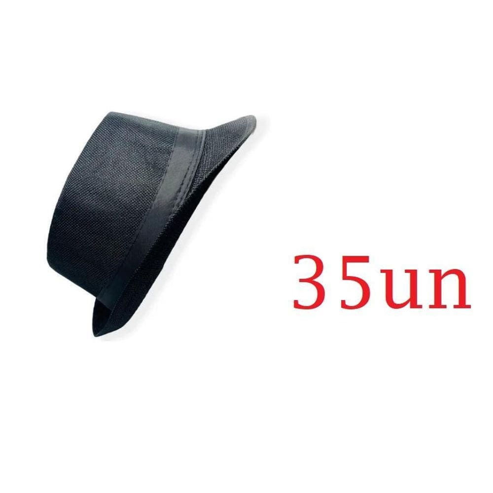 Chapéu Malandro Preto Panama Palha- 35Un