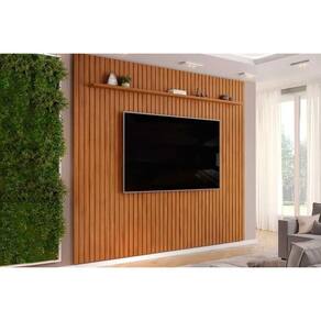 Home P- Tv Até 85 Pol Pratic Ripado C- 1 Prateleira 275x212cm Freijo - Dj Móveis