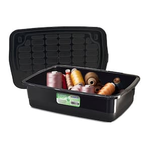 Container Organizador com Tampa 5 Litros de Plástico Preto Arqplast