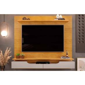 Painel Quarto P- Tv Até 60 Pol Levi C- Prateleiras 160x146cm Cedro-bali - Dj Móveis