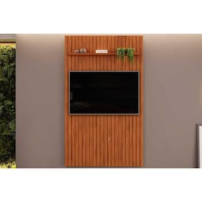 Home P- Tv Até 55 Pol Pratic Ripado C- 1 Prateleira 143x240cm Freijo - Dj Móveis