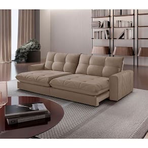 Sofá Firenze Veludo 02 Módulos De 90cm B25cm B002 Veludo Capuccino