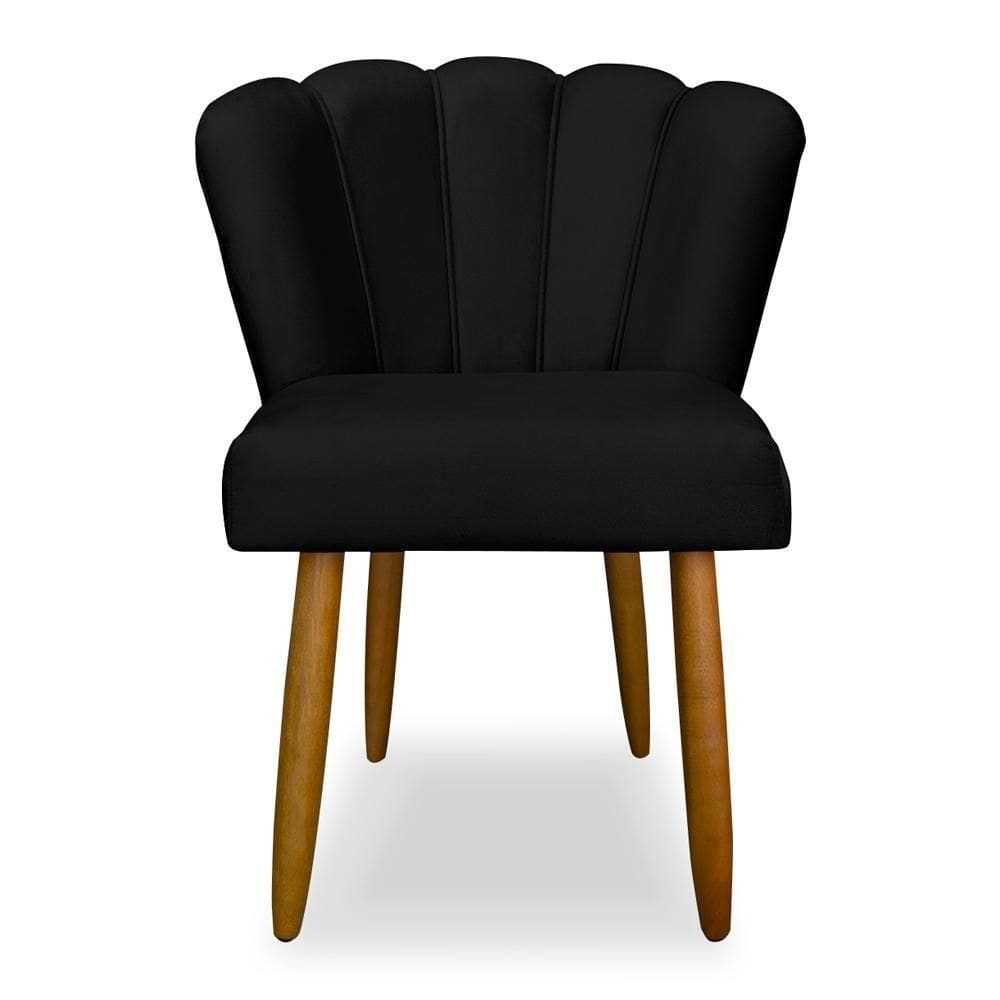 Cadeira Para Mesa De Jantar Veludo Reforçada Balaqui Decor Preto
