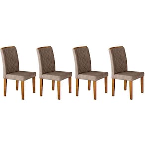 Kit 4 Cadeiras Sala Jantar Jade 4 Un Imbuia Suede Capuccino Rufato
