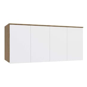 Módulo De Quarto Adapt Armário Ponte Aéreo Casal N542 Adapt C- 4 Portas Nogueira-branco - Kappesberg