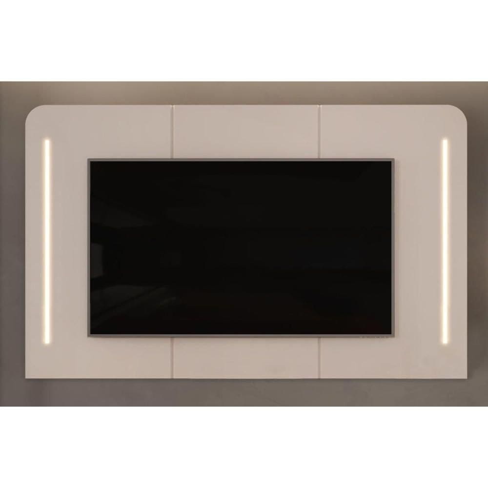 Home P- Tv Até 75 Pol Atlas 100% Mdf C- Led 218x135cm Off White - Dj Móveis