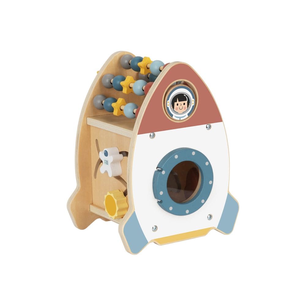 Foguete de Atividades Tooky Toy Brinquedo Madeira Educativo