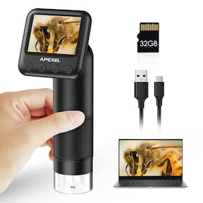 Microscópio digital Evil Eye 800X HD com 2 telas LCD de 32 GB