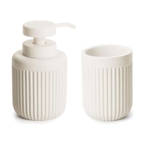 Kit Lavabo Banheiro Dispenser Sabonete Líquido Porta Escova