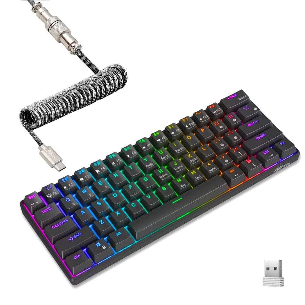 Teclado mecânico RK ROYAL KLUDGE RK61 60% RGB Brown Switch