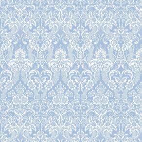 Papel De Parede Azul Celeste Arabesco Adesivo Sala Quarto
