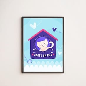 Quadro Decorativo Adote Um Pet 33X24Cm - Com Vidro