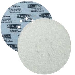 Kit 100 Disco de Lixa Branco com Fixação Autoadesiva Starfer 225mm Grão 180 para Lixadeira