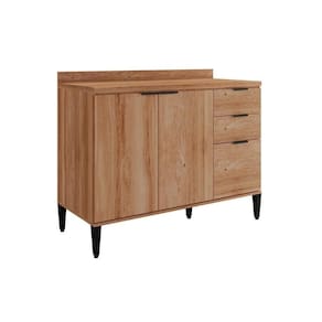 Balcão De Cozinha Modulado Alpha 2506 3 Portas E 2 Gavetas Sem Tampo 120cm Freijó
