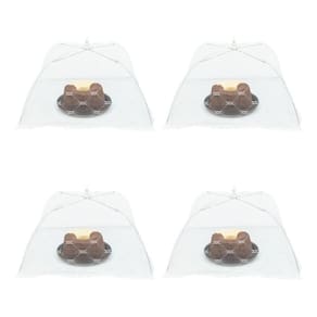 Kit 4 Tela Mosquiteiro Tule Protetor Alimento Grande 40Cm
