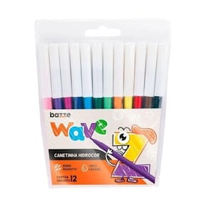 Caneta Hidrografica Bazze Wave 12 Cores 30689