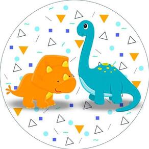 Painel Redondo 3D Sublimado Dino Baby Frd-1443