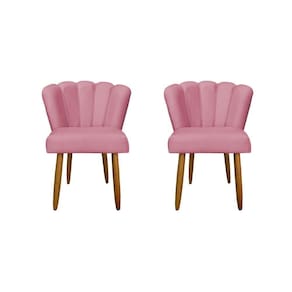Kit 2 Cadeiras De Jantar Reforçada Flor Confortável Balaqui Decor Rosa