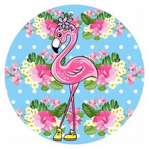 Painel Redondo 3D Sublimado Flamingo Frd-364