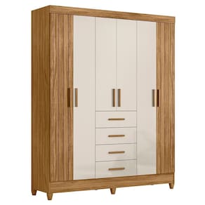 Guarda Roupa Solteiro Aruba 6 Portas e 4 Gavetas - Moval