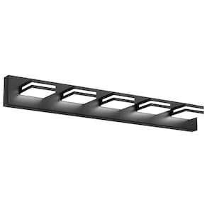 Luminária de banheiro Likelgn de 5 luzes com LED 3CCT 24W preta