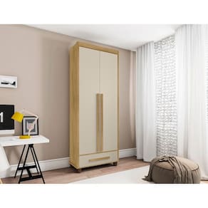 Roupeiro Dubai 2 Portas Cinamomo/Off White – RV Móveis