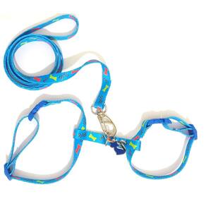Conjunto Peitoral Pra Gatos Azul Tam. Único 12Cm A 22Cm