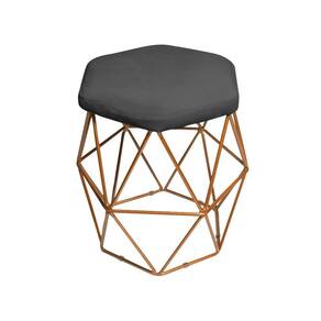 Puff Aramado Cinza Base De Ferro Rose Gold Web Shop Moveis