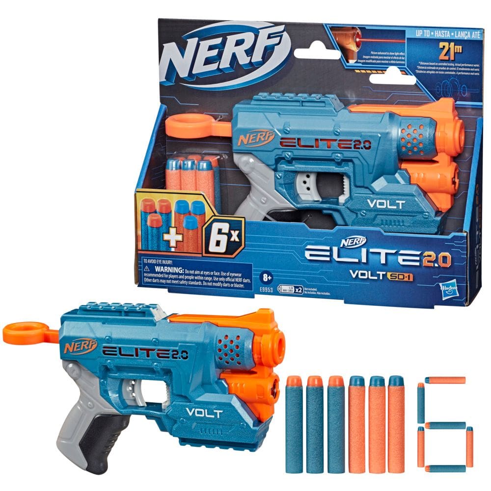 Lança Dardo Nerf Elite 2.0 Volt Sd-1 com 6 dardos