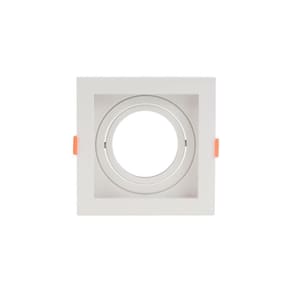 Spot De Embutir Recuado Blumenau Clean Para Lâmpada Ar70 E27 Quadrado Bivolt Branco