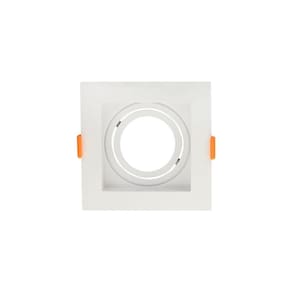 Spot De Embutir Recuado Blumenau Clean Para Lâmpada Mr16 Gu10 Quadrado Bivolt Branco